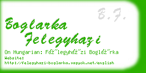 boglarka felegyhazi business card